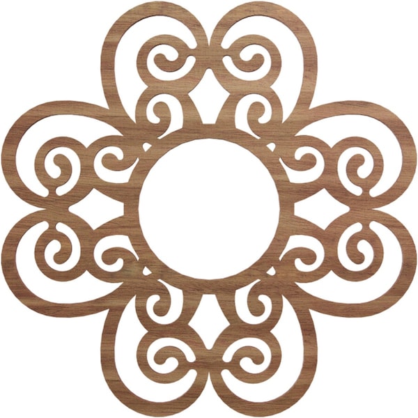 Ekena Millwork Cohen Wood Fretwork Pierced Ceiling Medallion, Walnut, 16"OD x 5 1/2"ID x 1/4"T CMWP16X16X0250COWA - main